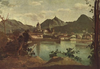 Como und Comer See von Jean Baptiste Camille Corot
